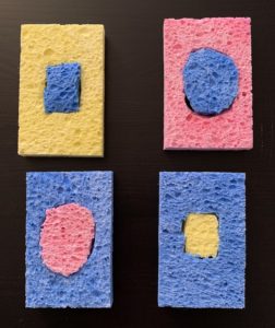 sponges cut into simple shape puzzles