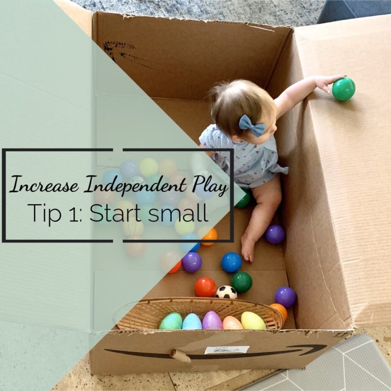 Increase independent play tip 1 start small baby playing in cardboard box