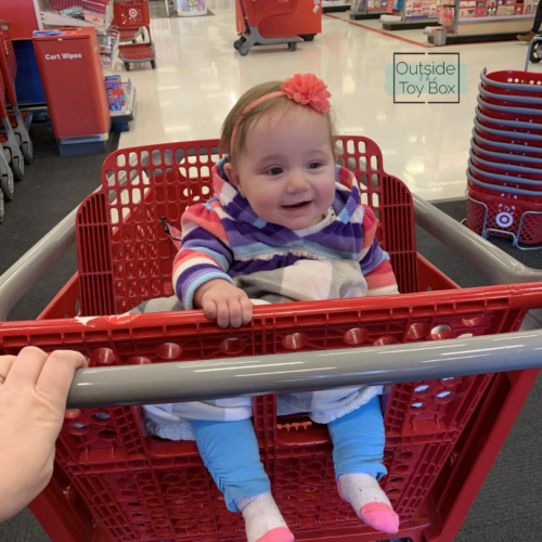 Baby in Target shopping cart