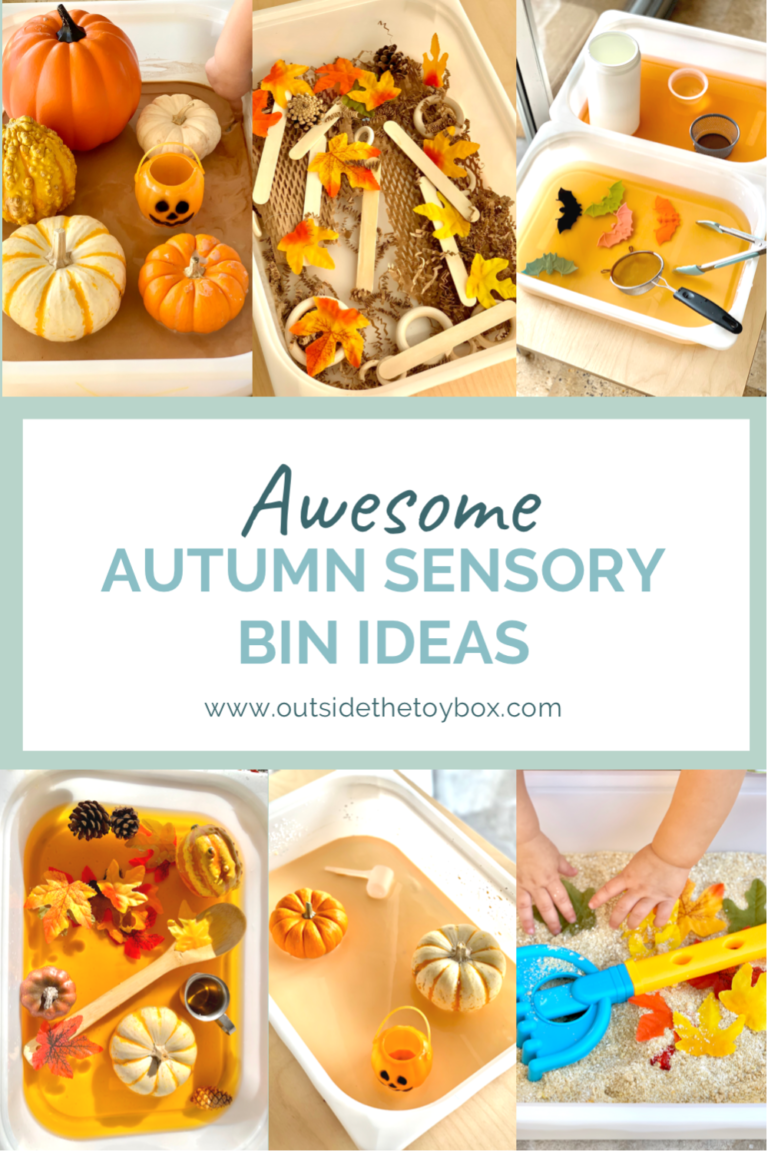 Awesome Autumn Sensory Bin Ideas Collage