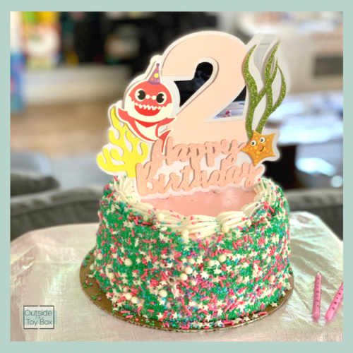 Baby Shark Second birthday cake topper
