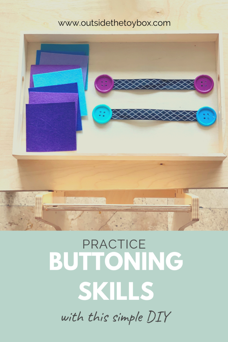 Buttoning DIY activity with two colors