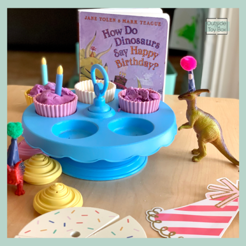 dinosaurs with cupcakes and play dough