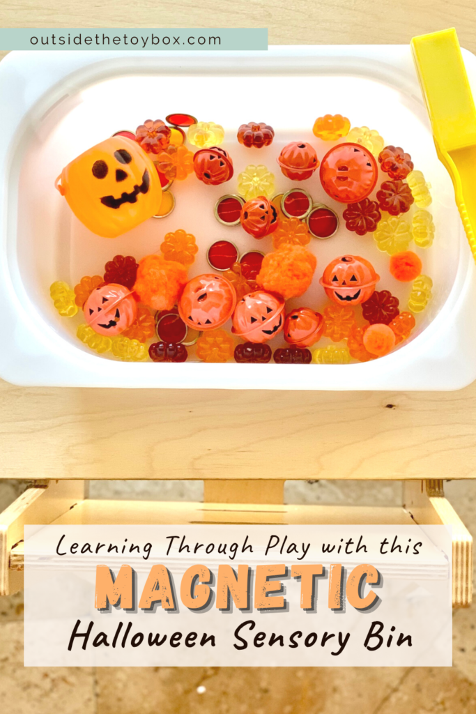 Learning Through Play With This Magnetic Halloween Sensory Bin 