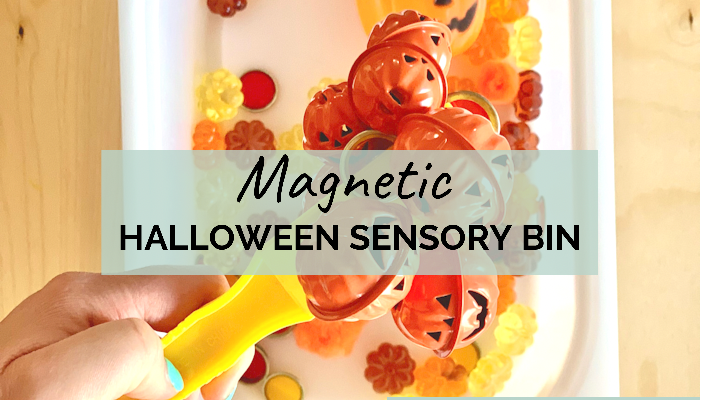 Learning Through Play with this Magnetic Halloween Sensory Bin