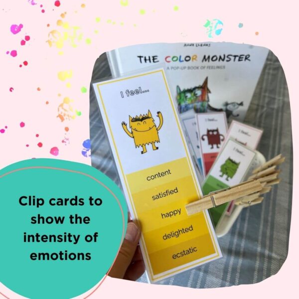 Color monster feeling clip cards