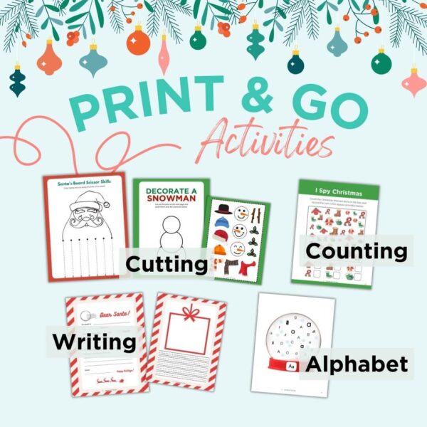 Christmas print and go activities