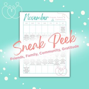 November play plans activity calendar
