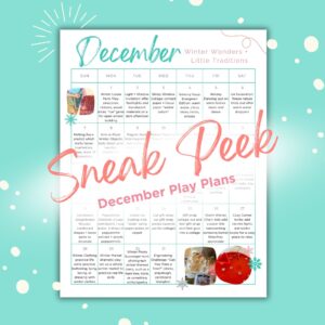 December play plans activity calendar